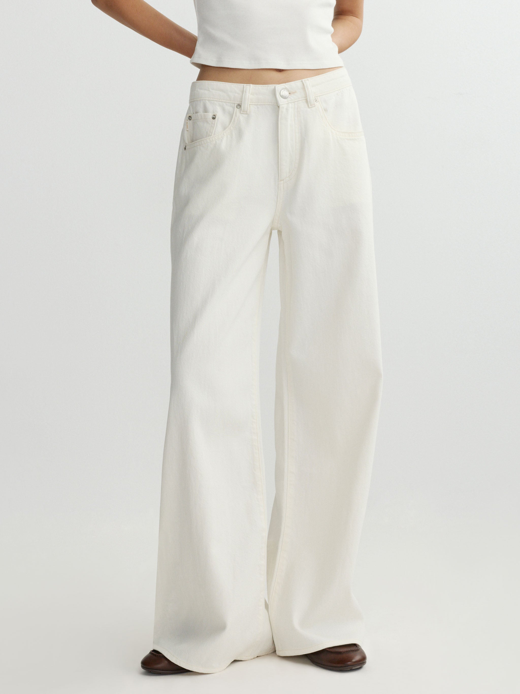 ALEX BAGGY WIDE LEG EGGSHELL AURA