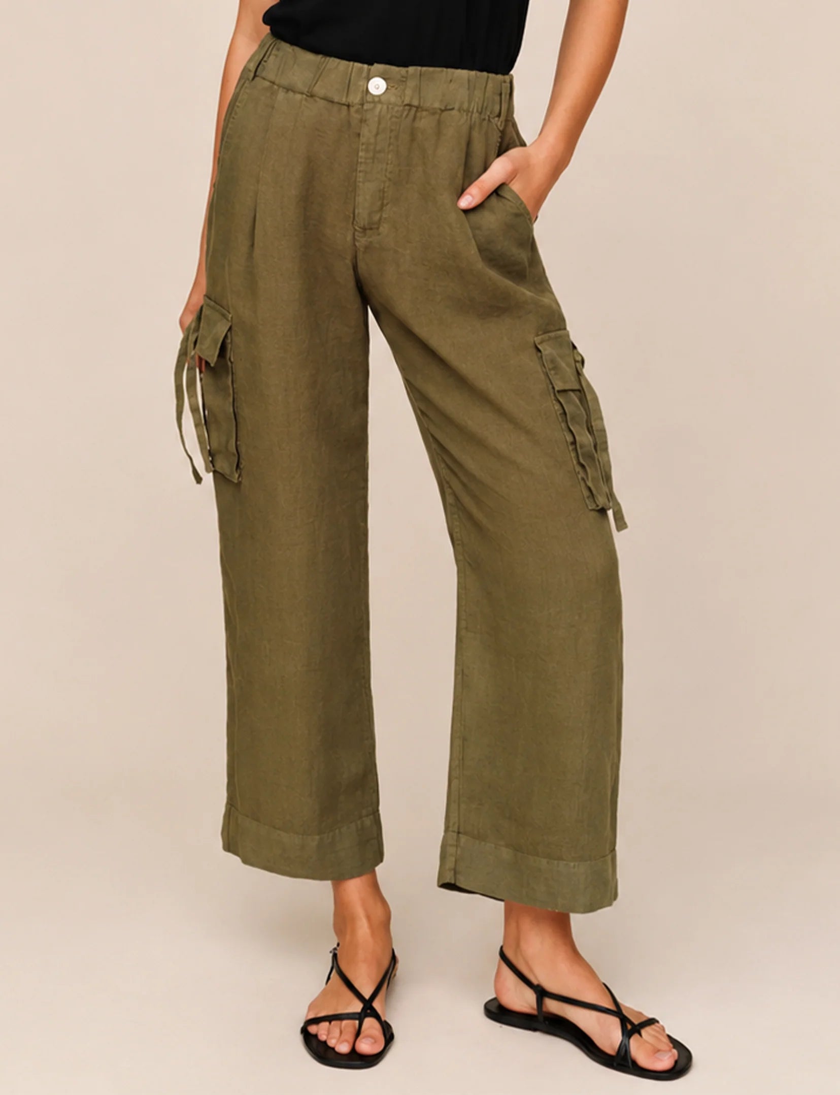 CARGO TIES PANT OLIVE STONE