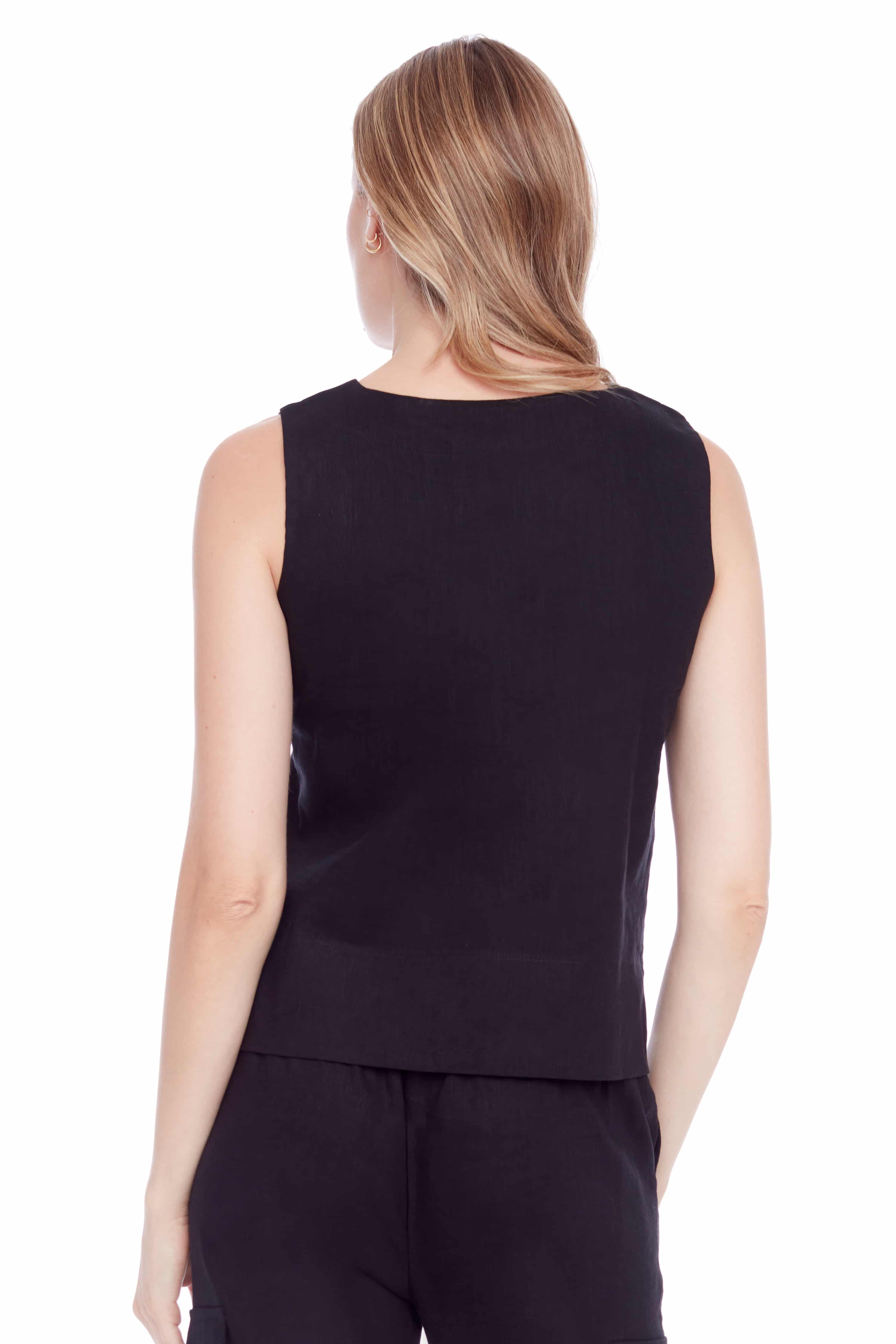 LILA LINEN SLEEVELESS TOP