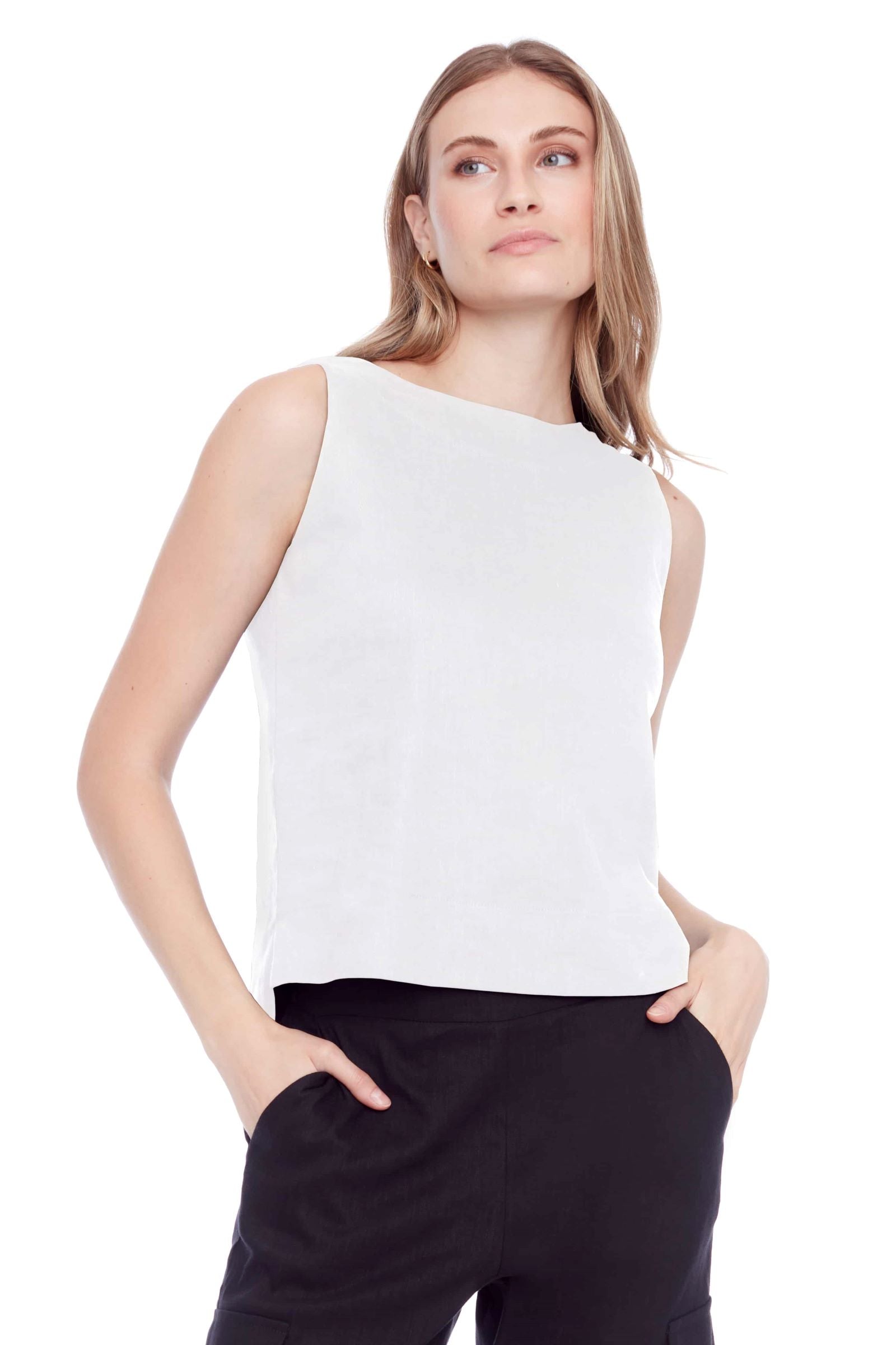 LILA LINEN SLEEVELESS TOP