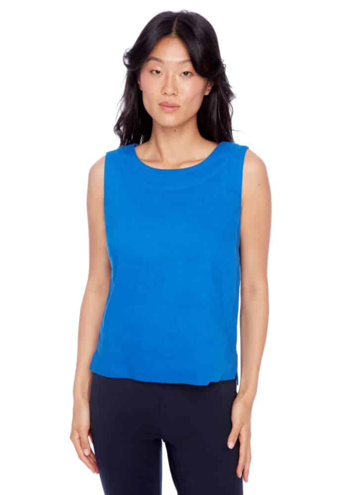 LILA LINEN SLEEVELESS TOP