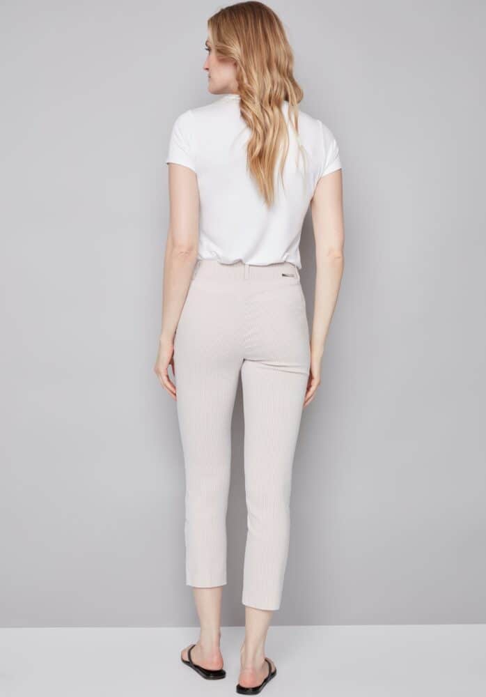 CHLOE STRIPED TECHNO SLIM ANKLE PANT