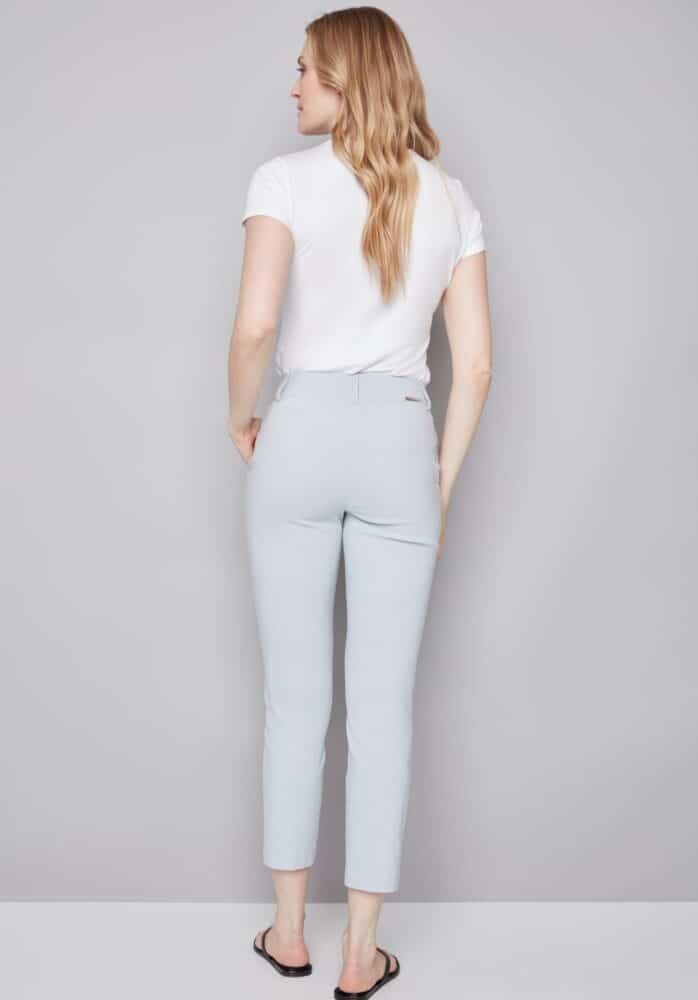 CHLOE STRIPED TECHNO SLIM ANKLE PANT