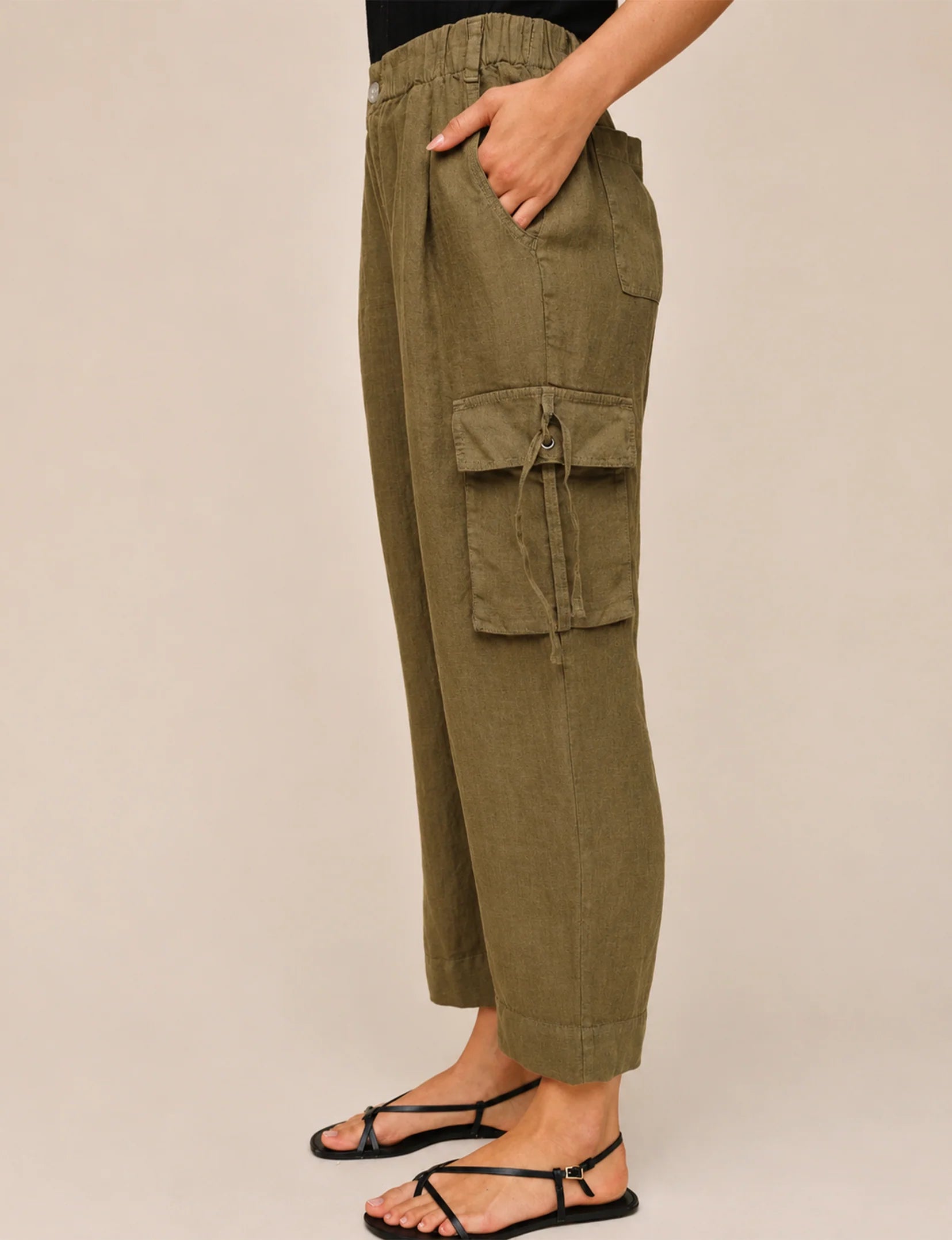 CARGO TIES PANT OLIVE STONE