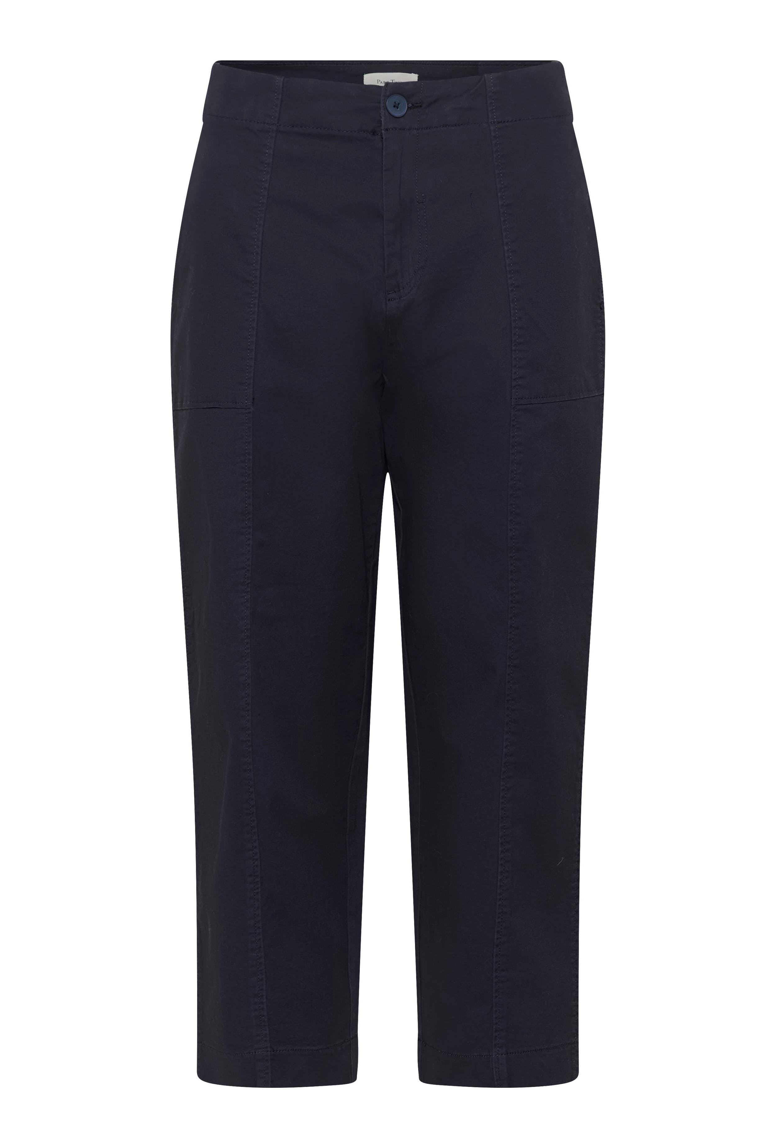 Part Two Netta Pants in dark navy, cropped wide-leg fit with front patch pockets