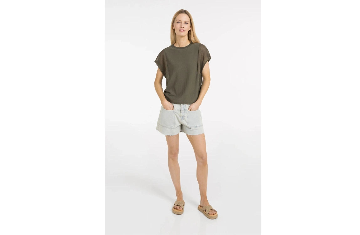 SWEATER W TRANSPARENT SHORT SLEEVES