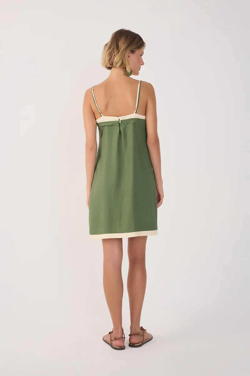 CONTRAST LAYERED MINI DRESS