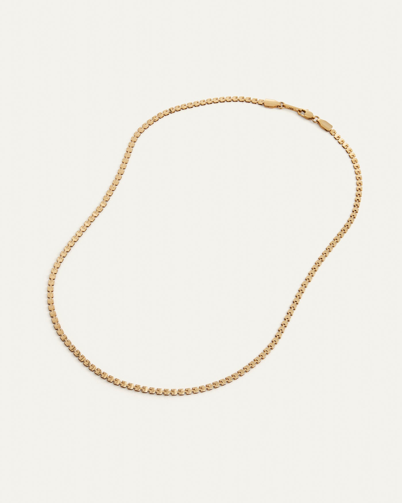 Jenny Bird Double Amalfi Chain Necklace in gold, flat lay on white background