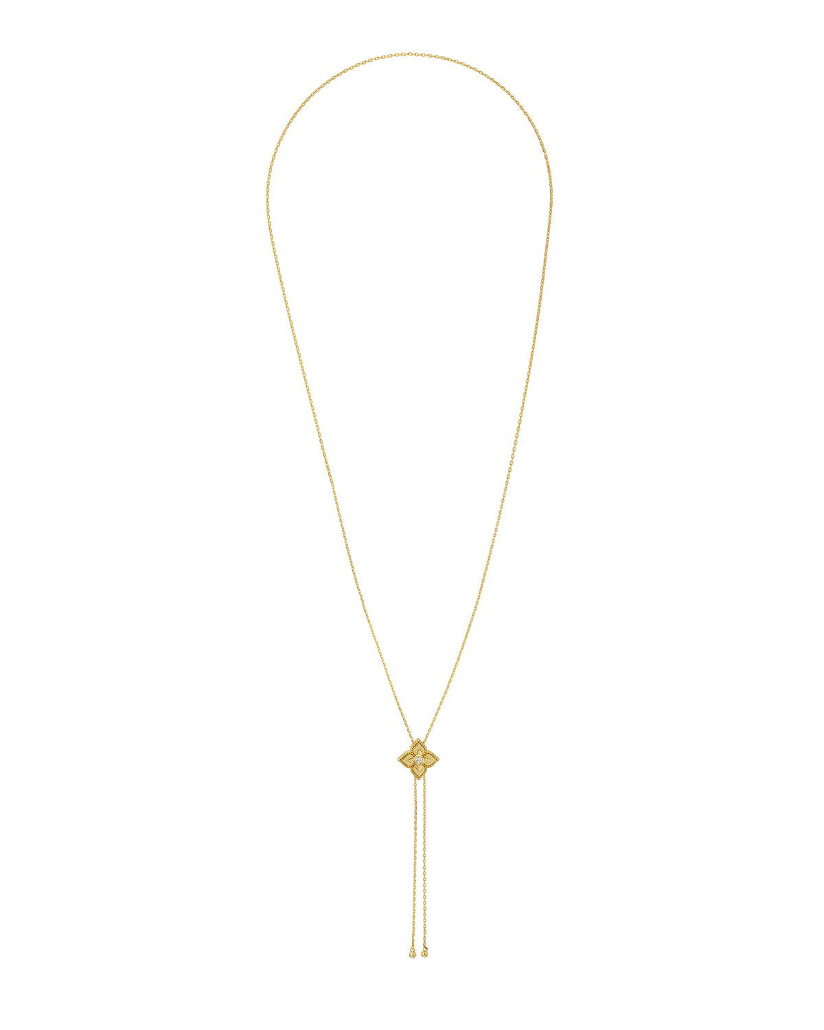 MYA-BAY Lotus Bolo necklace in gold with floral pendant and adjustable chain