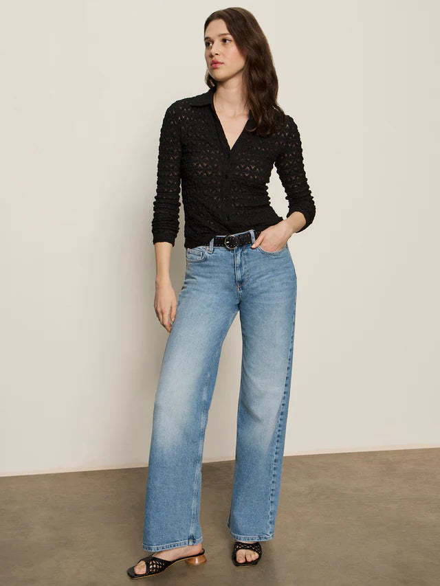 DREAMGIRL LACE BUTTON UP