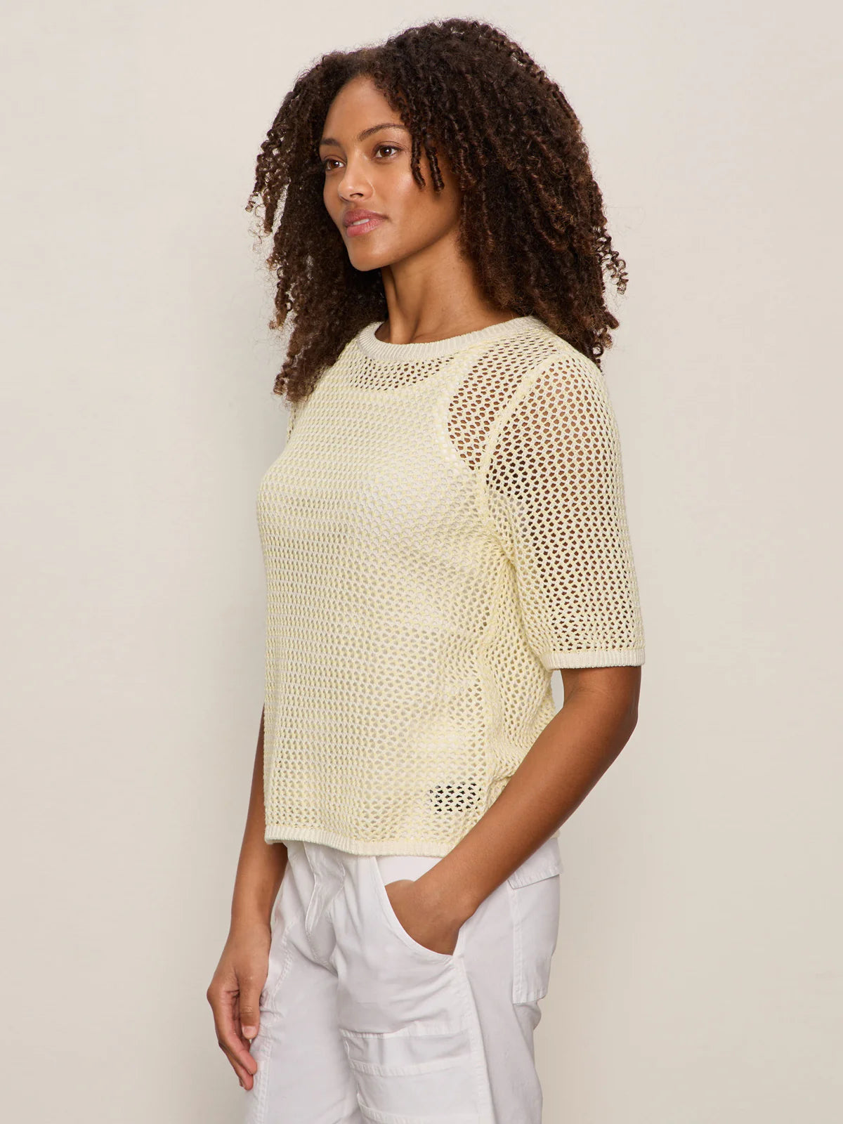 OPEN KNIT SWEATER TEE