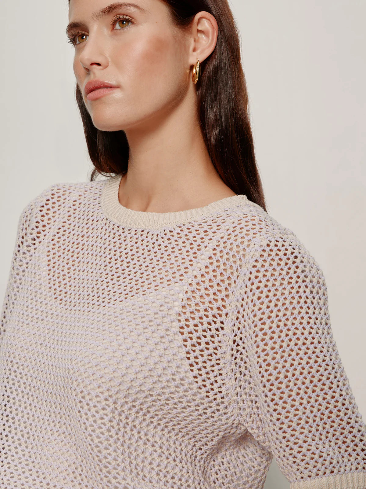 OPEN KNIT SWEATER TEE