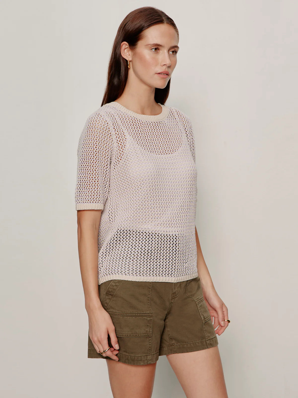 OPEN KNIT SWEATER TEE