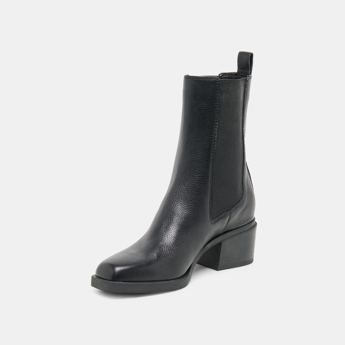 Dolce Vita Zyndiah2 black leather Chelsea ankle boot with block heel