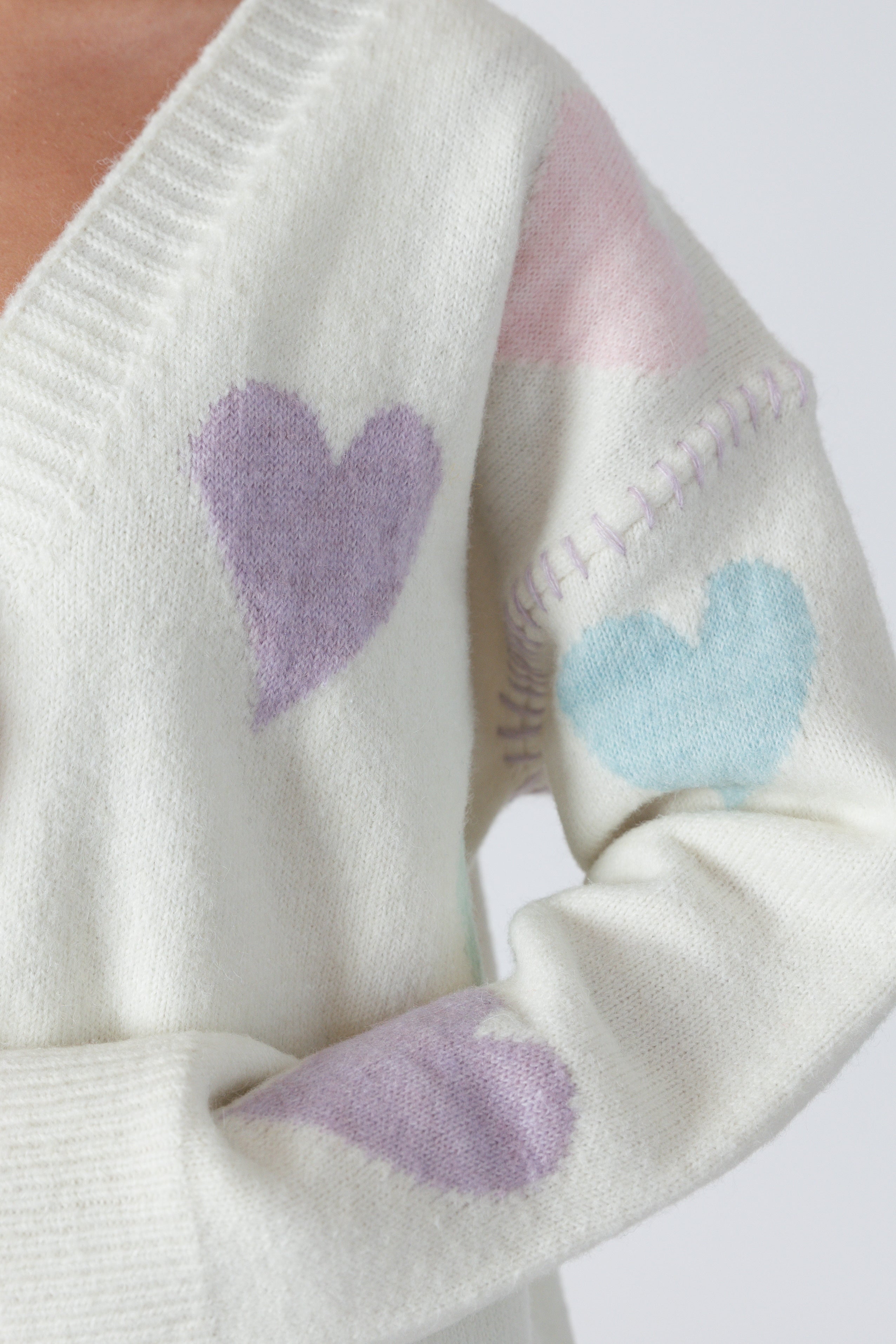 ELSKA CARDIGAN W/MULTICOLOURED HEARTS