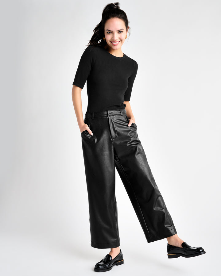 VEGAN LEATHER ANKLE TROUSER
