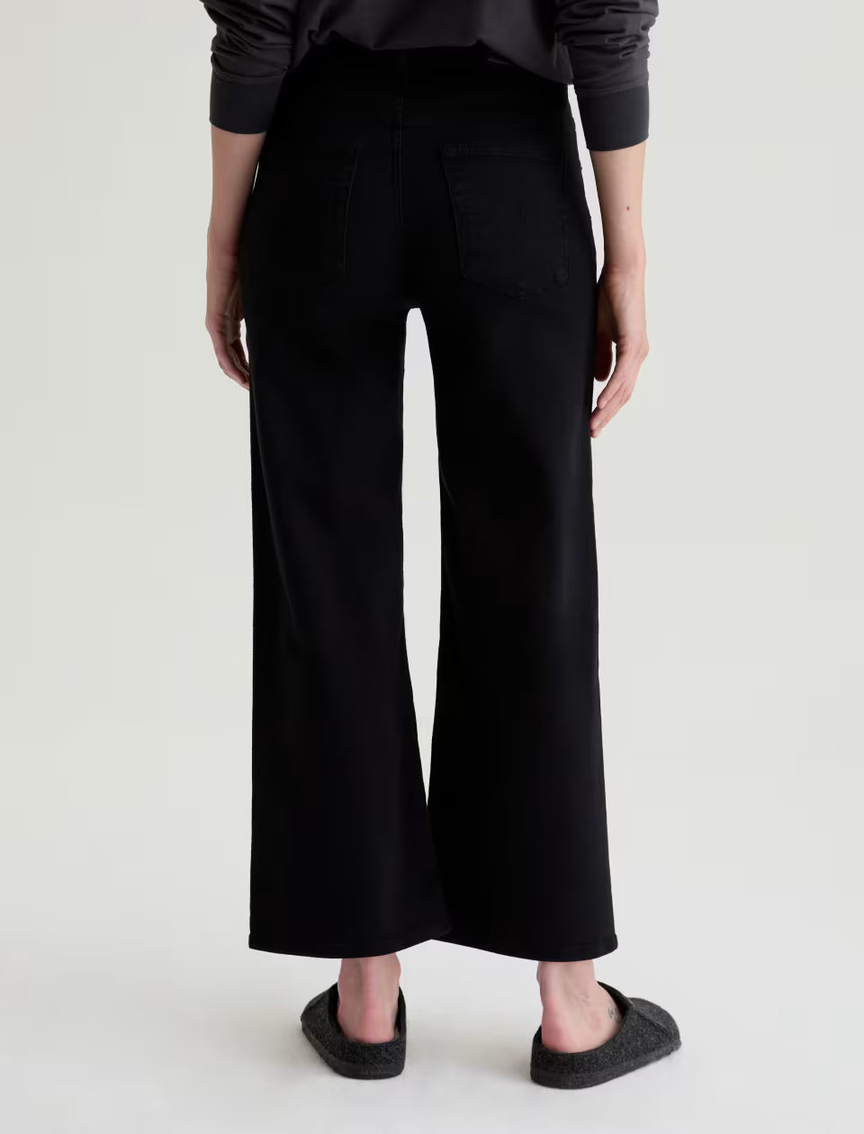 SAIGE WIDE LEG CROP SUPER BLACK