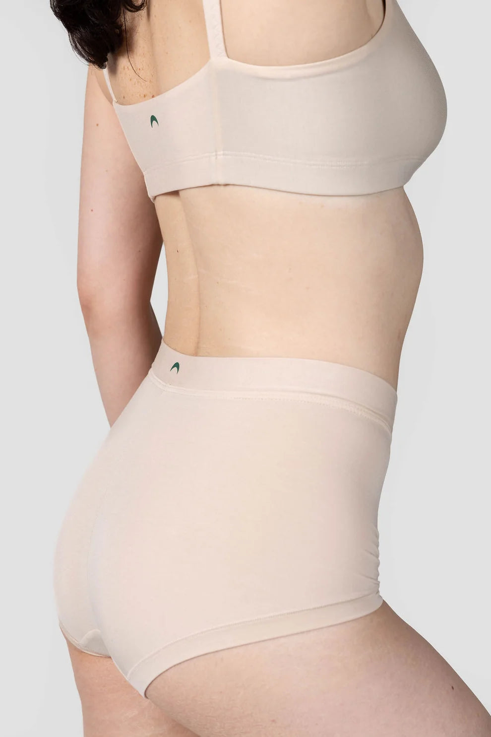 Get Dressed nude high-waist brief underwear, back and side view