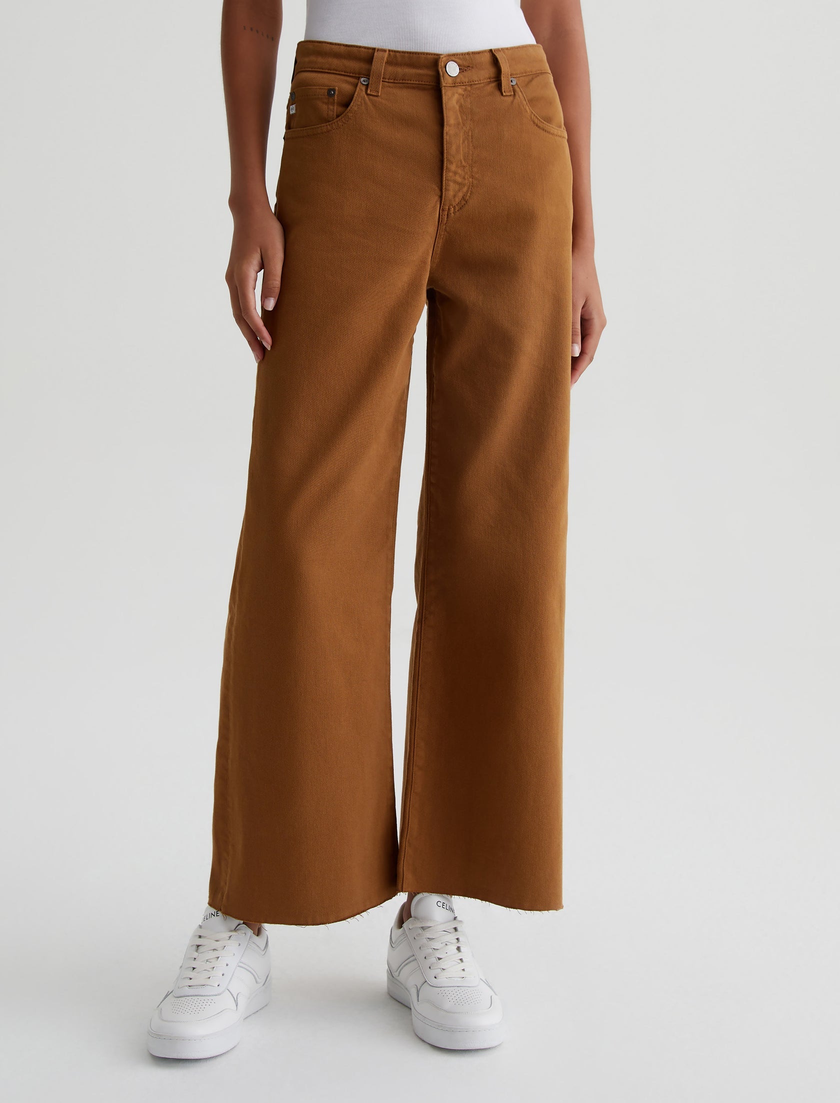 SAIGE WIDE LEG CROP CARAMEL
