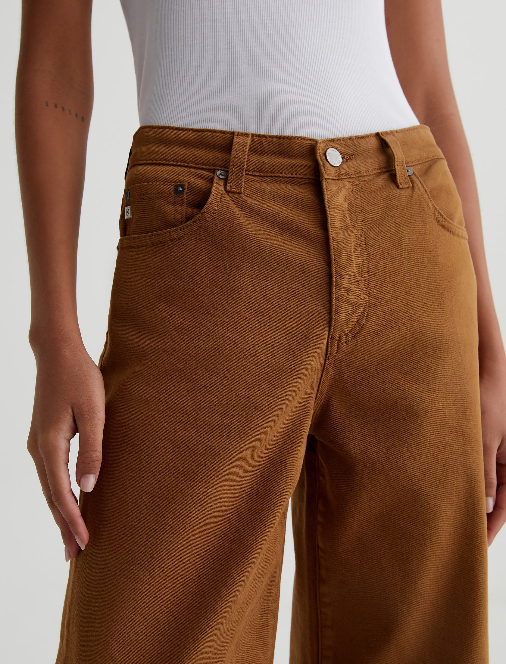 SAIGE WIDE LEG CROP CARAMEL