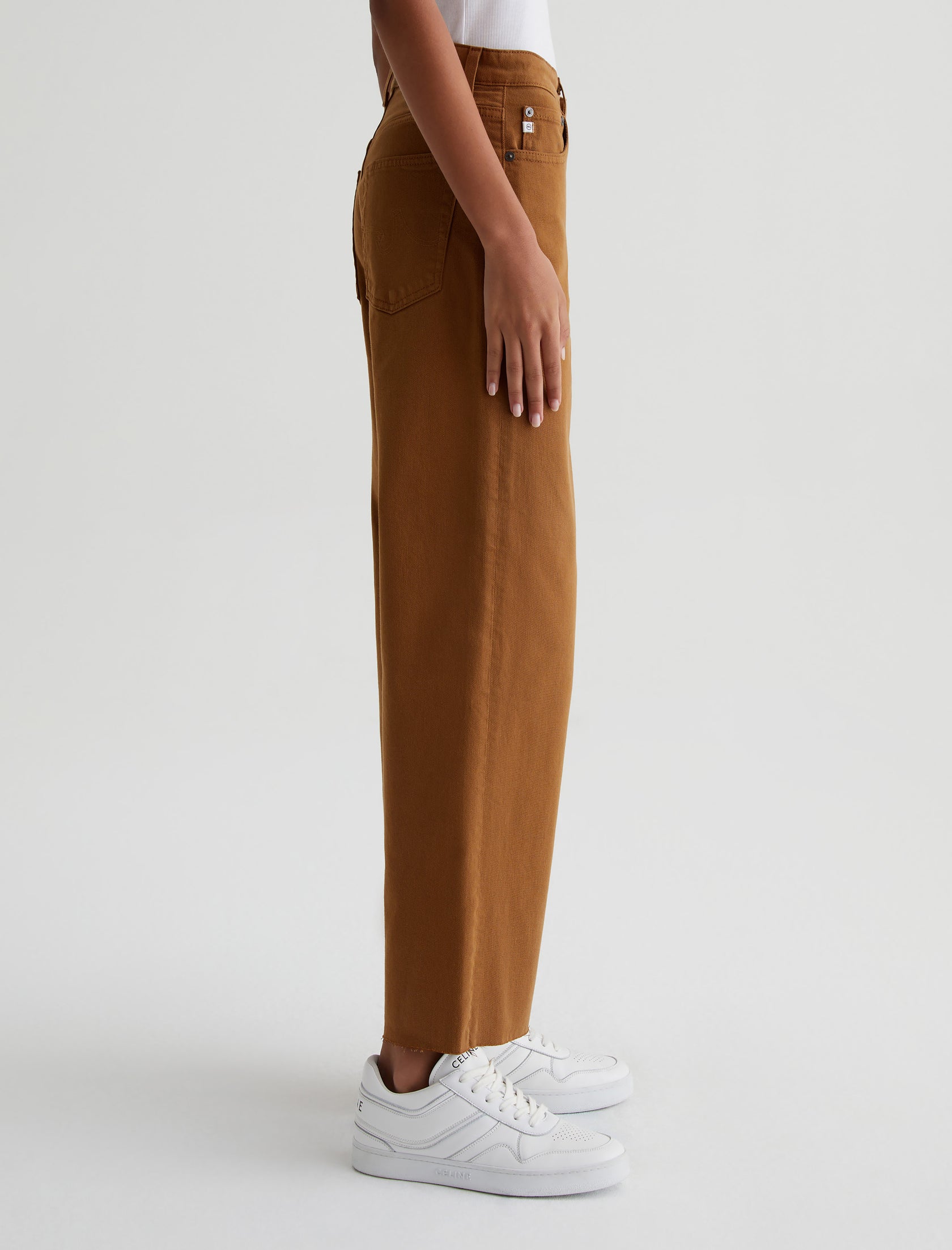 SAIGE WIDE LEG CROP CARAMEL