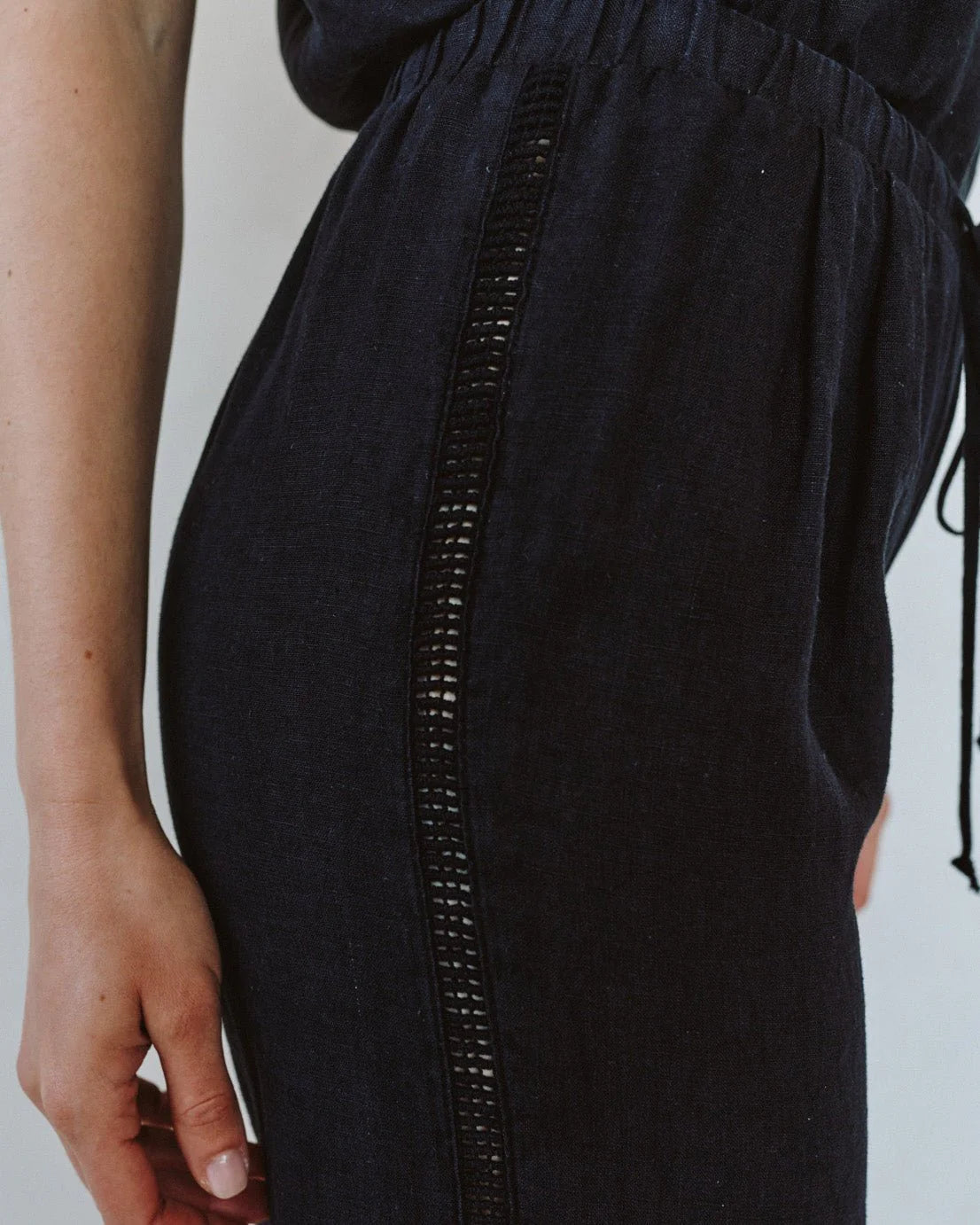 BEACH PANT WITH LATTICE STRIPE