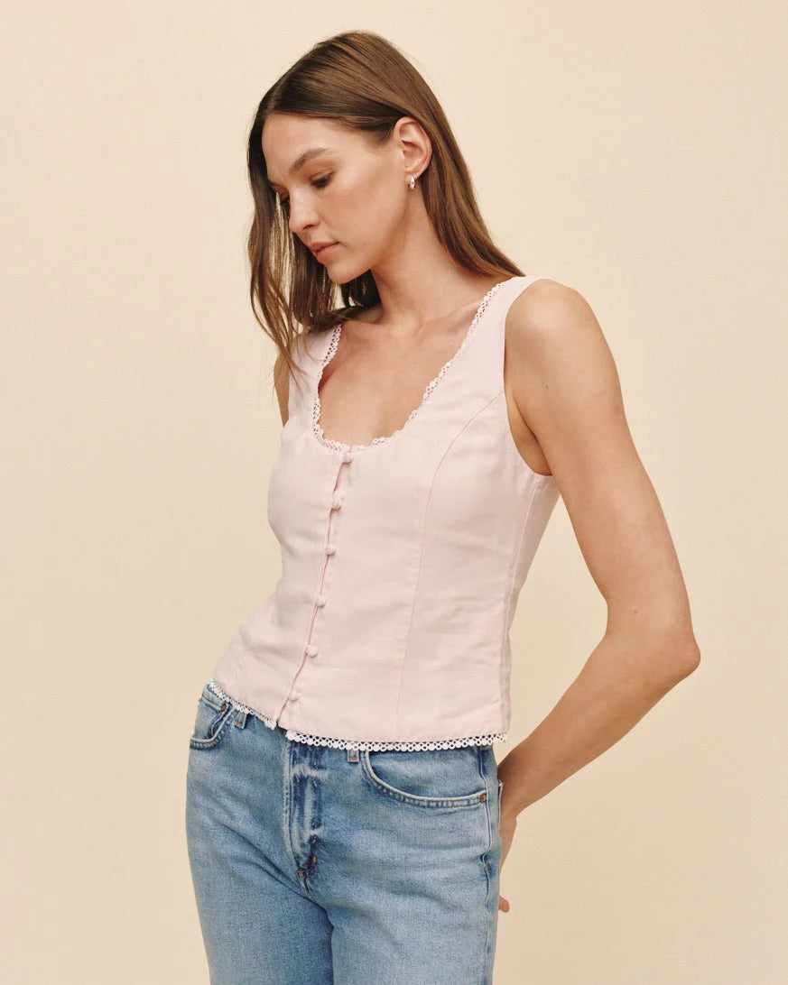 FITTED BODICE TOP W/ SMOCKED BACK