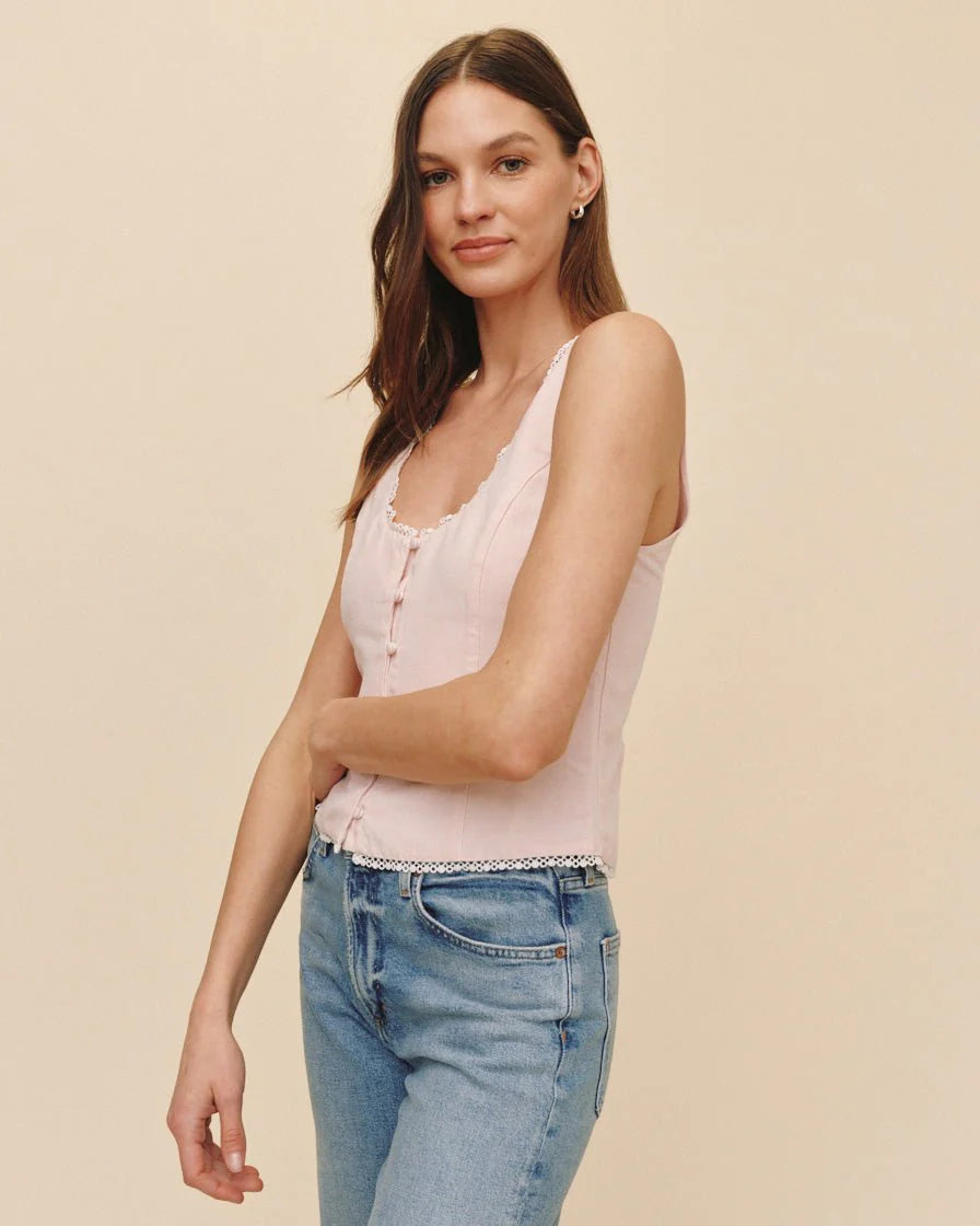 FITTED BODICE TOP W/ SMOCKED BACK