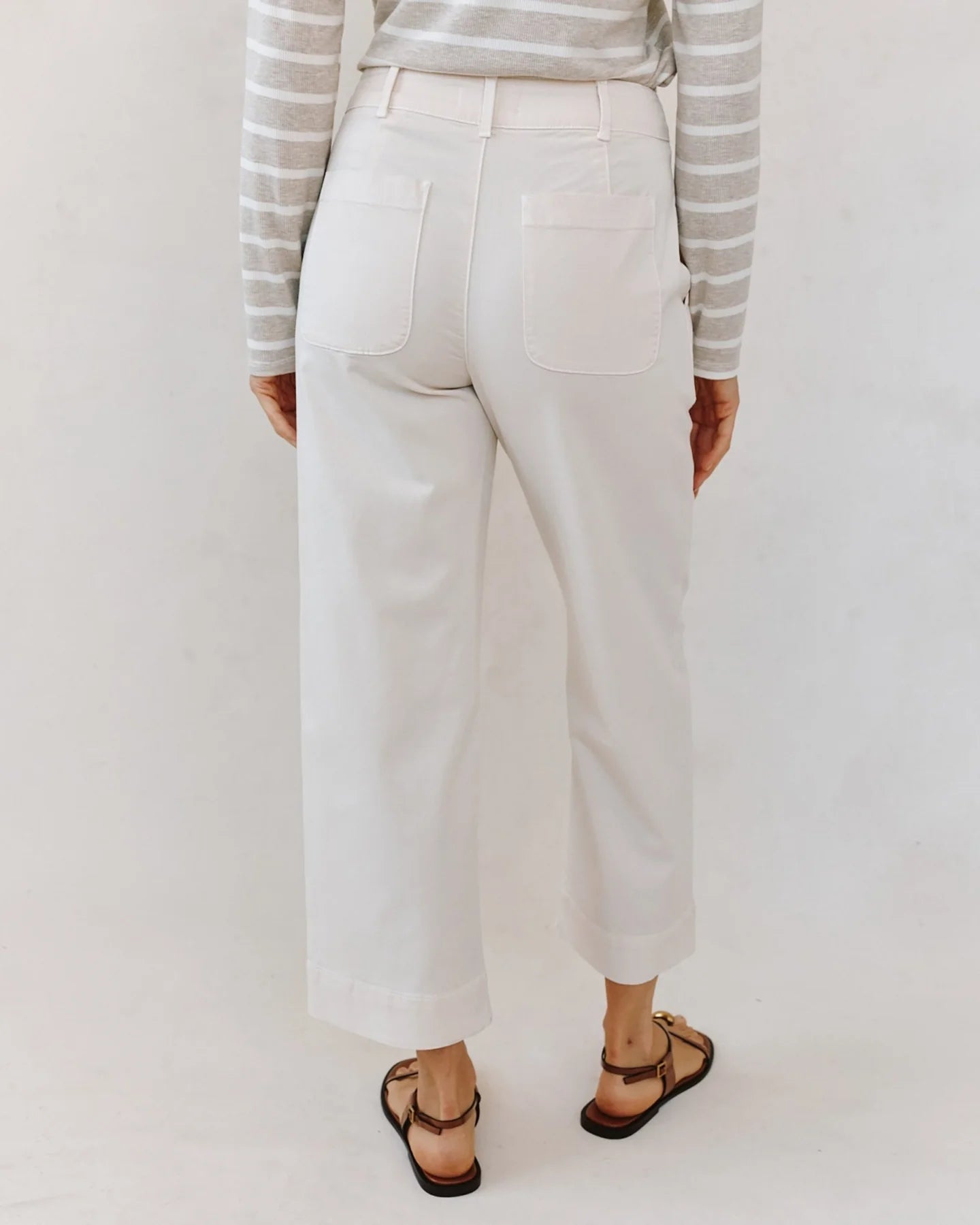 SAIGE WIDE LEG CROP LIME STONE