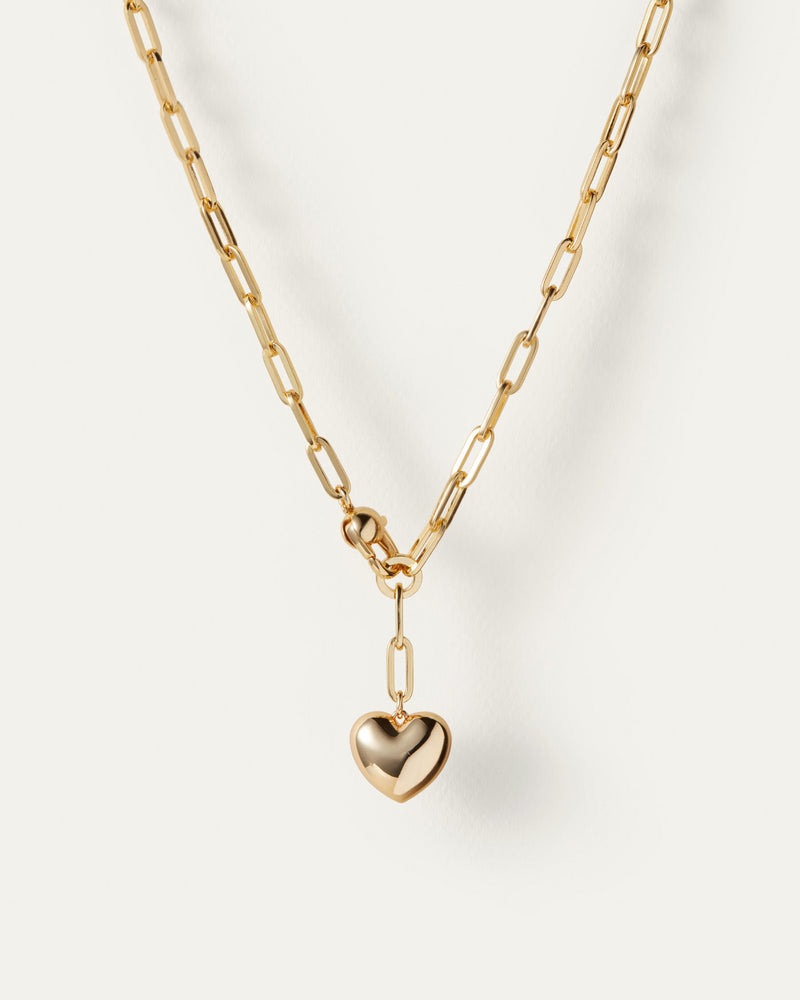 PUFFY HEART CHAIN - GOLD