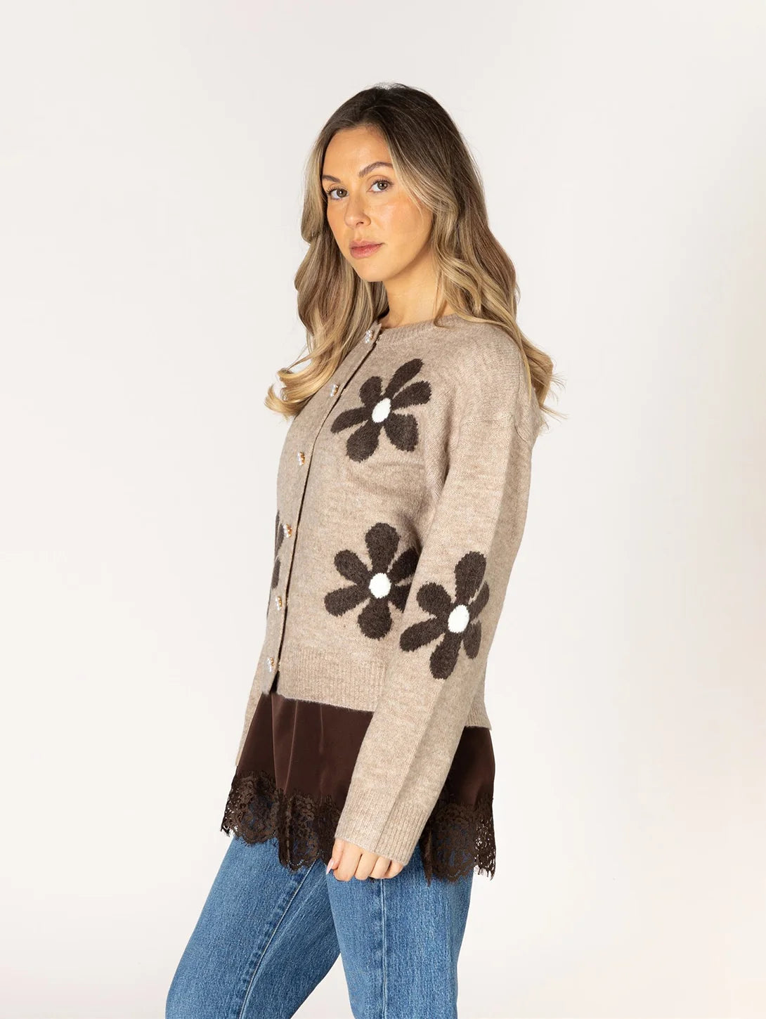 NOVELTY FLOWER CARDI