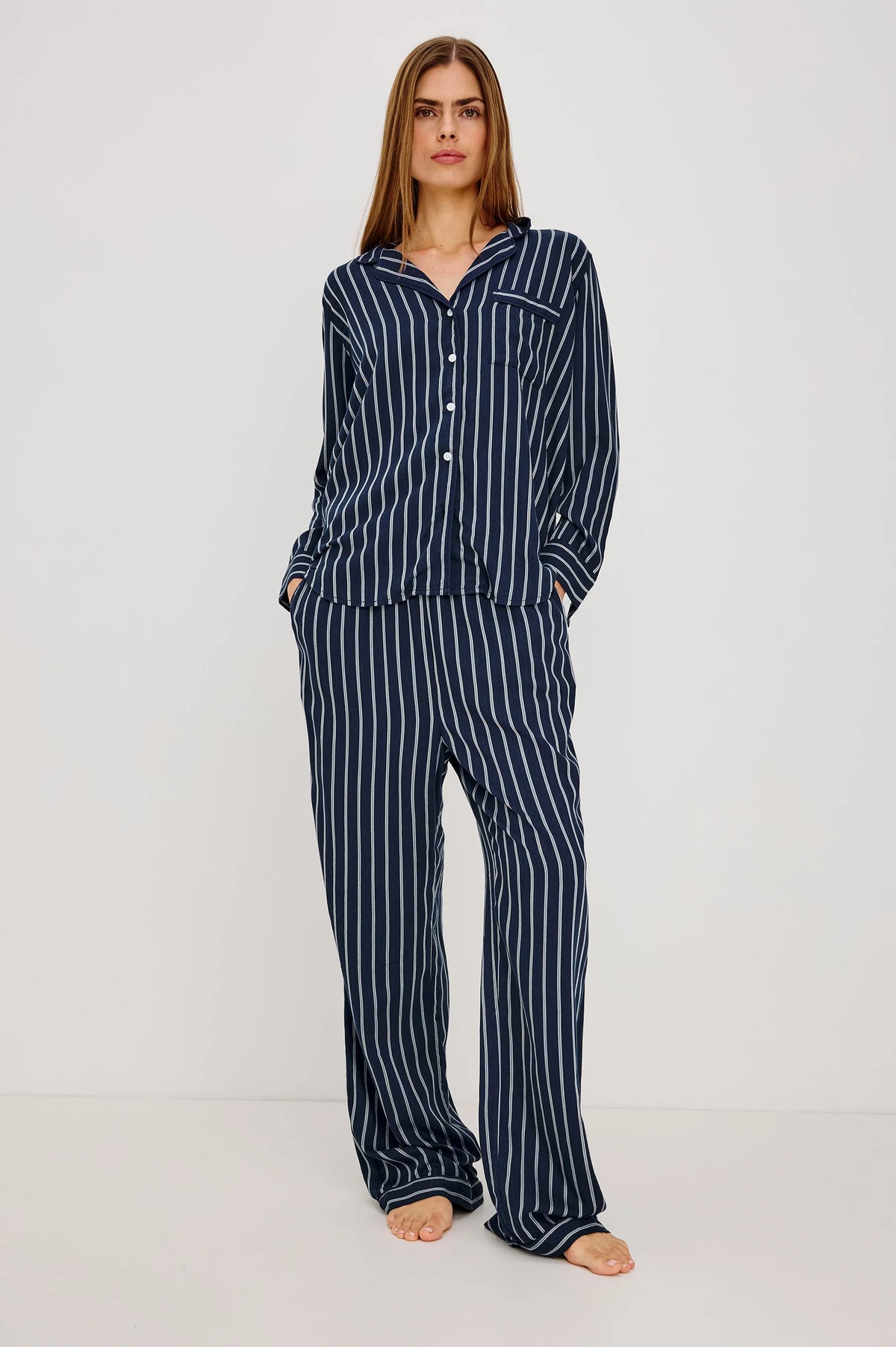 LUNA PAJAMA SET NAVY SKY STRIPE