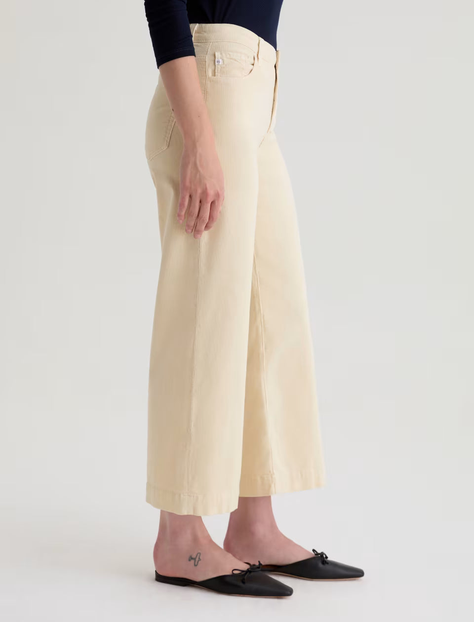 SAIGE WIDE LEG CROP OPAL STONE