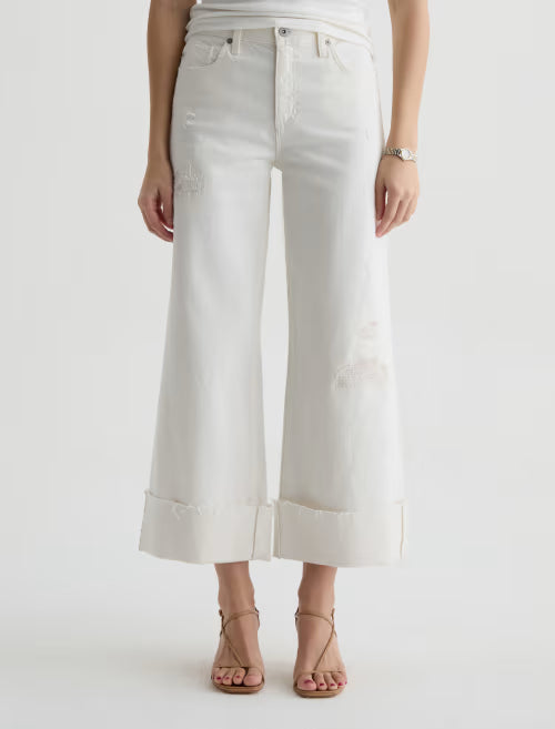 SAIGE WIDE LEG CROP POWDER MENDED