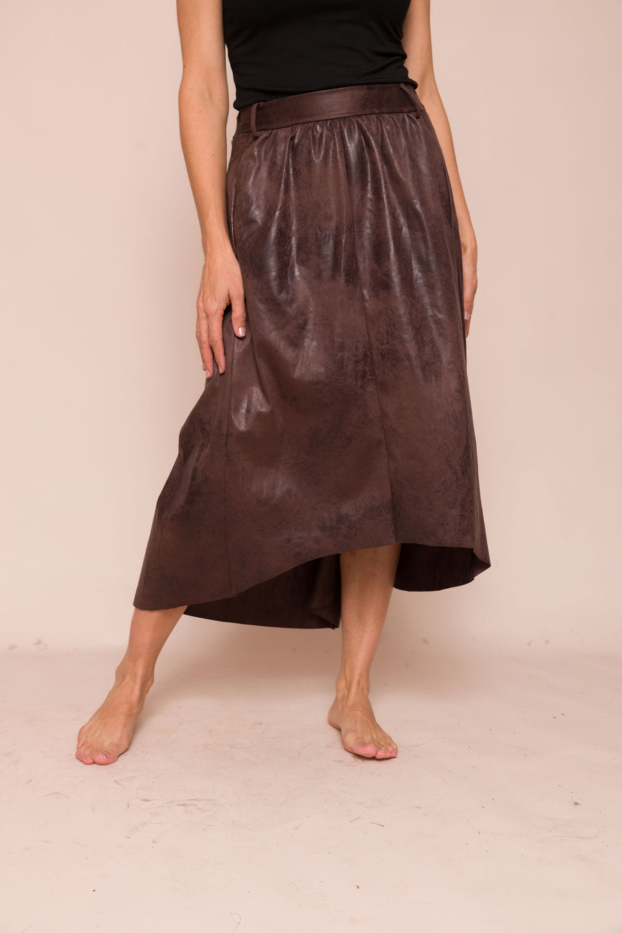 OPHELIA VINTAGE LEATHER SKIRT