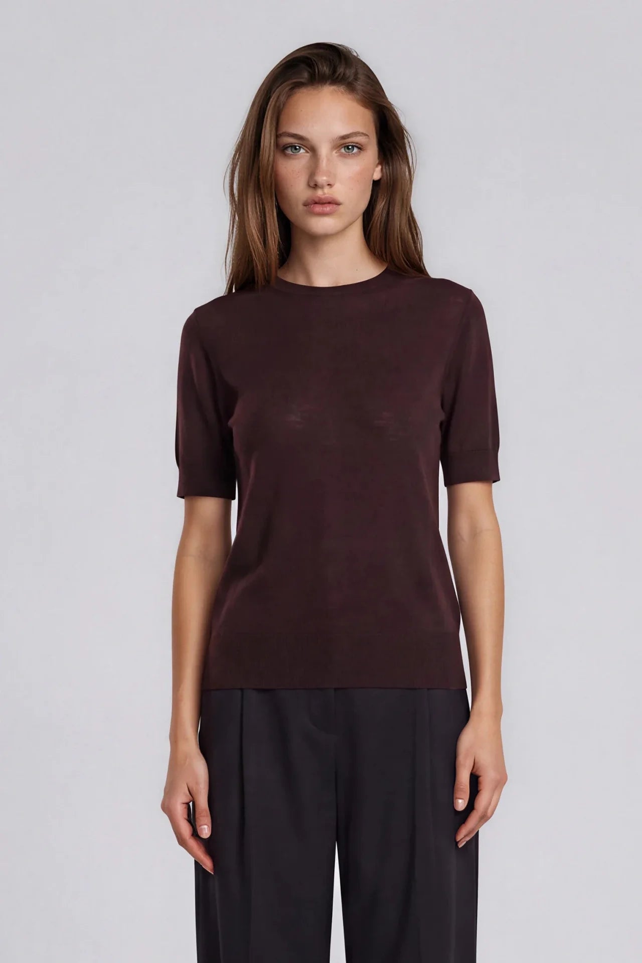 24/7 KNIT T-SHIRT COCOA