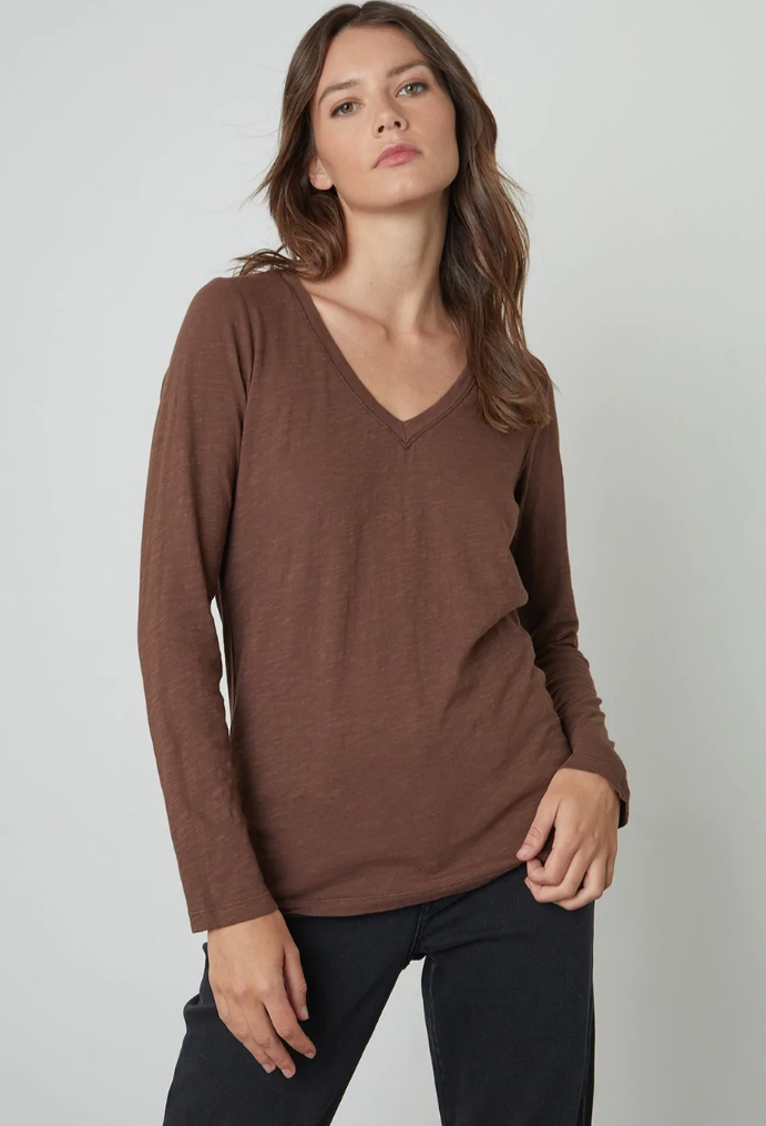 BLAIRE VELVET ORIGINALS V-NECK L/S