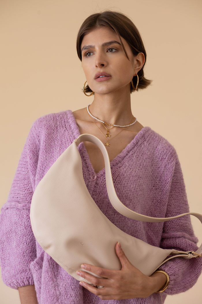 SLOUCHY CROSSBODY BAG - ECRU