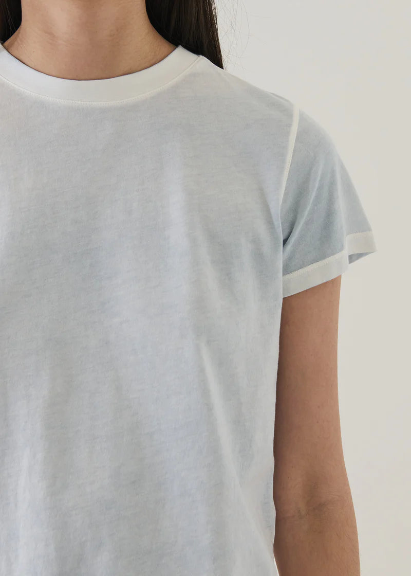 SS PIMA REV SPRAY BABY TEE BLUE BELL