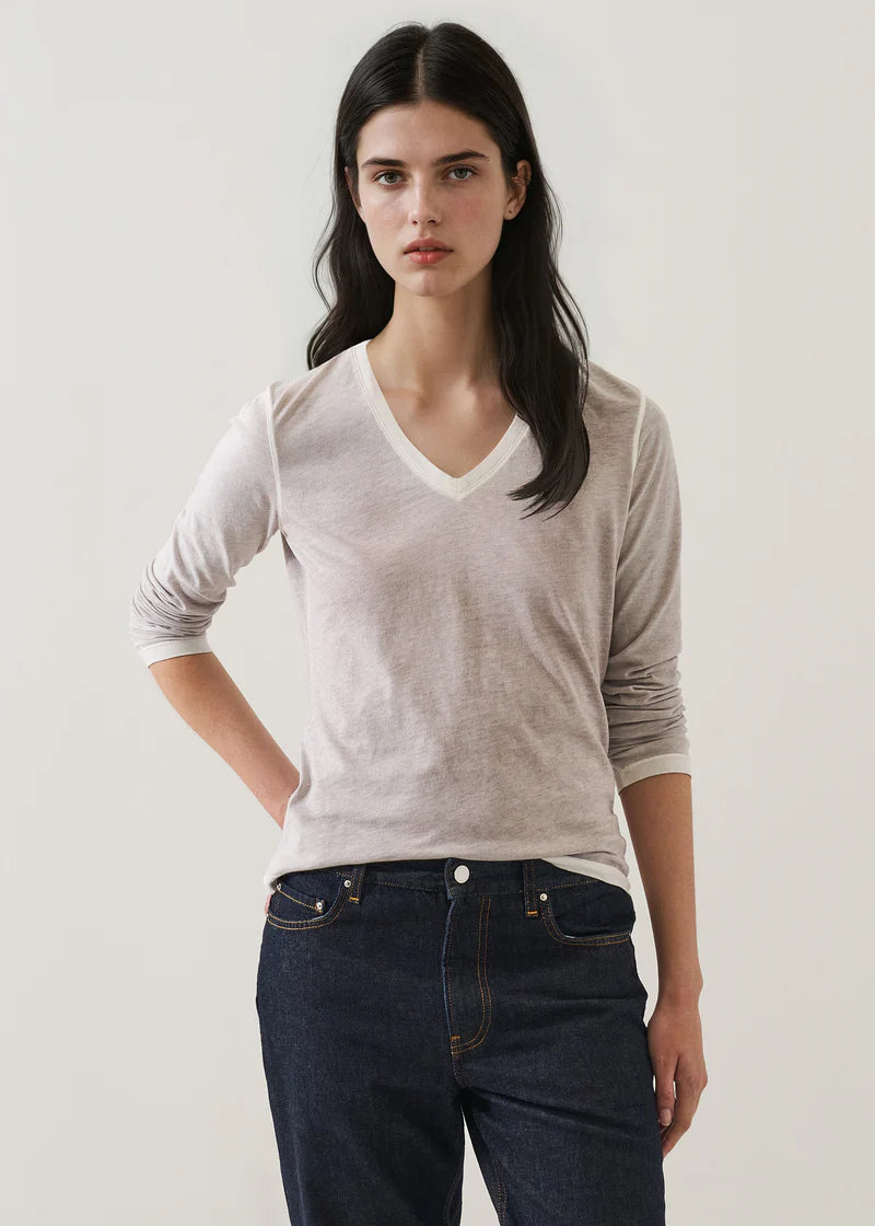 LS PIMA CLASSIC REV SPRAY V NECK