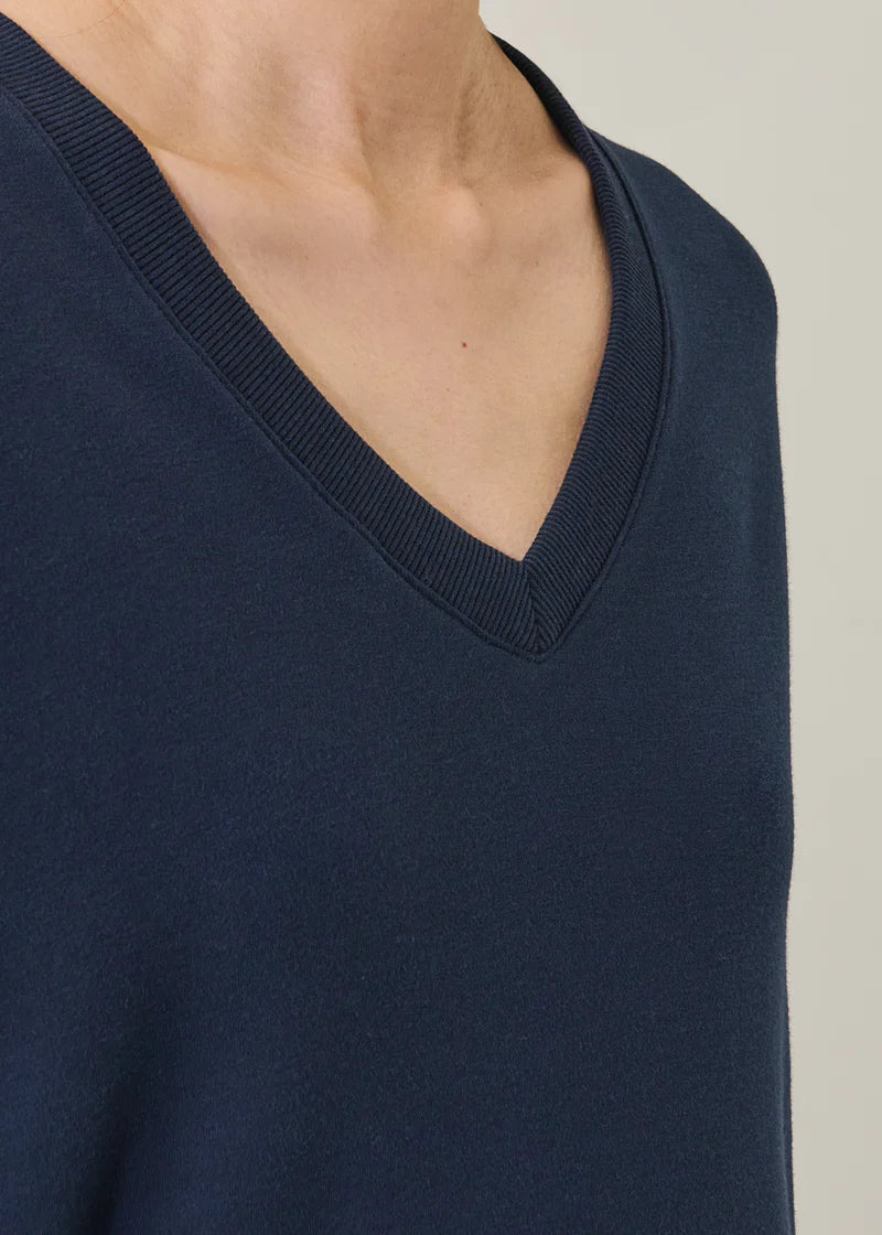 LS RELAXED VNECK SWEATSHIRT