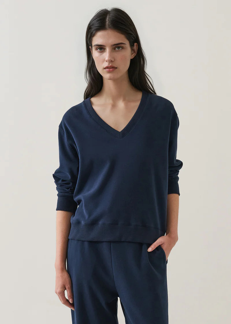 LS RELAXED VNECK SWEATSHIRT