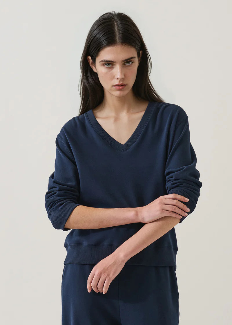 LS RELAXED VNECK SWEATSHIRT