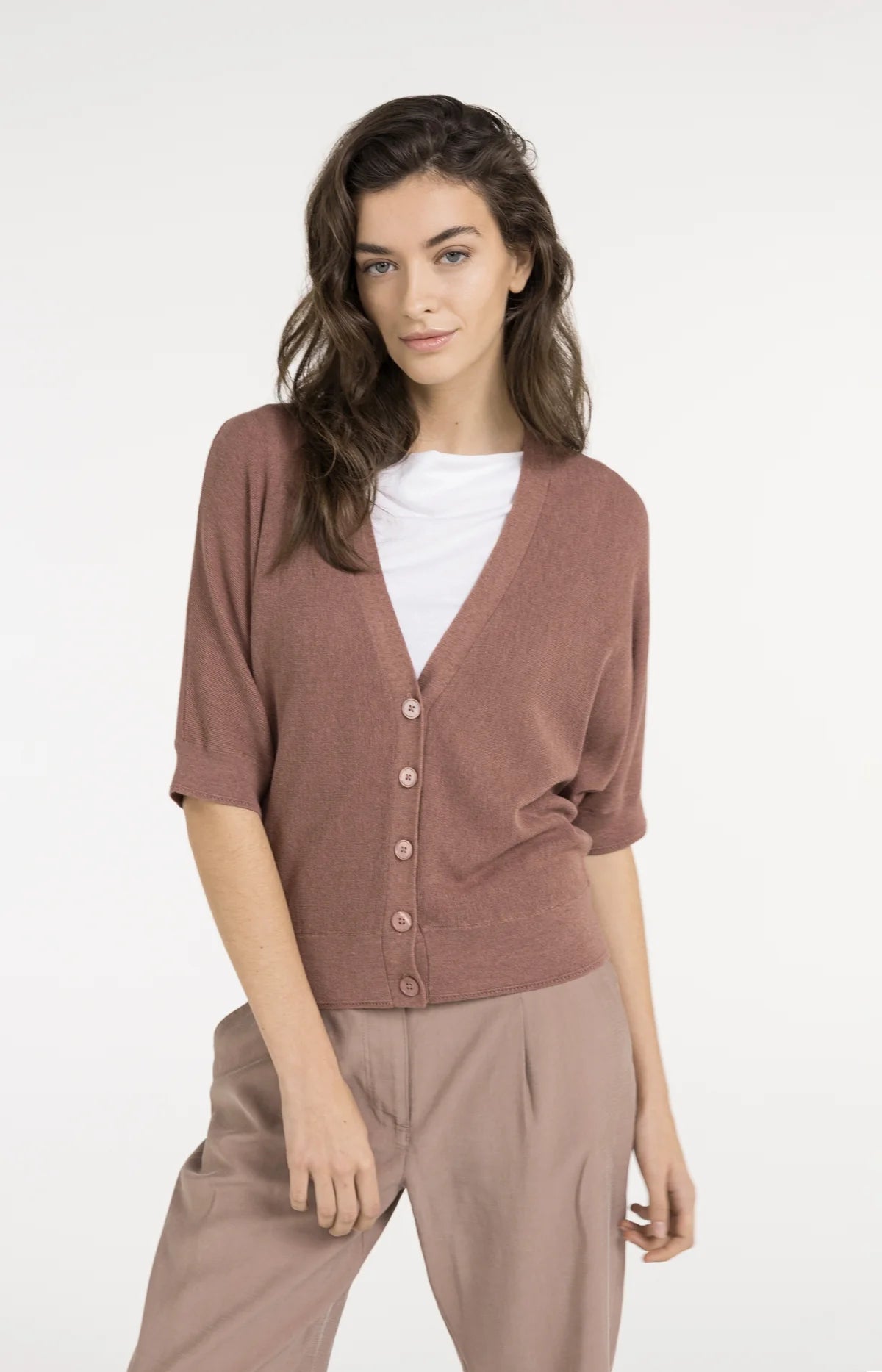 BATWING CARDI TEXTURED KNIT