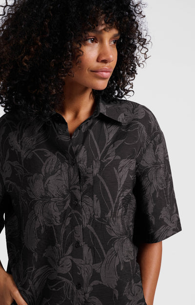 PRINTED SHORT SLEEVE BLOUSE