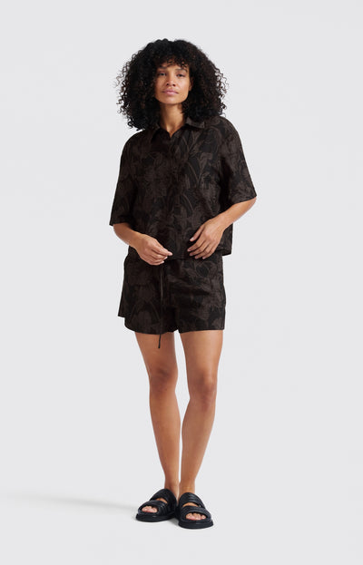 PRINTED SHORT SLEEVE BLOUSE
