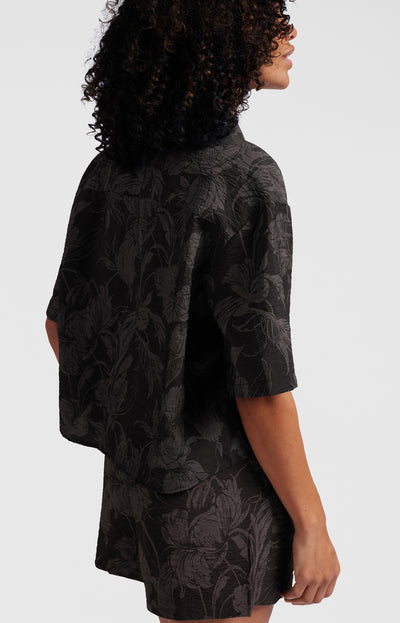 PRINTED SHORT SLEEVE BLOUSE