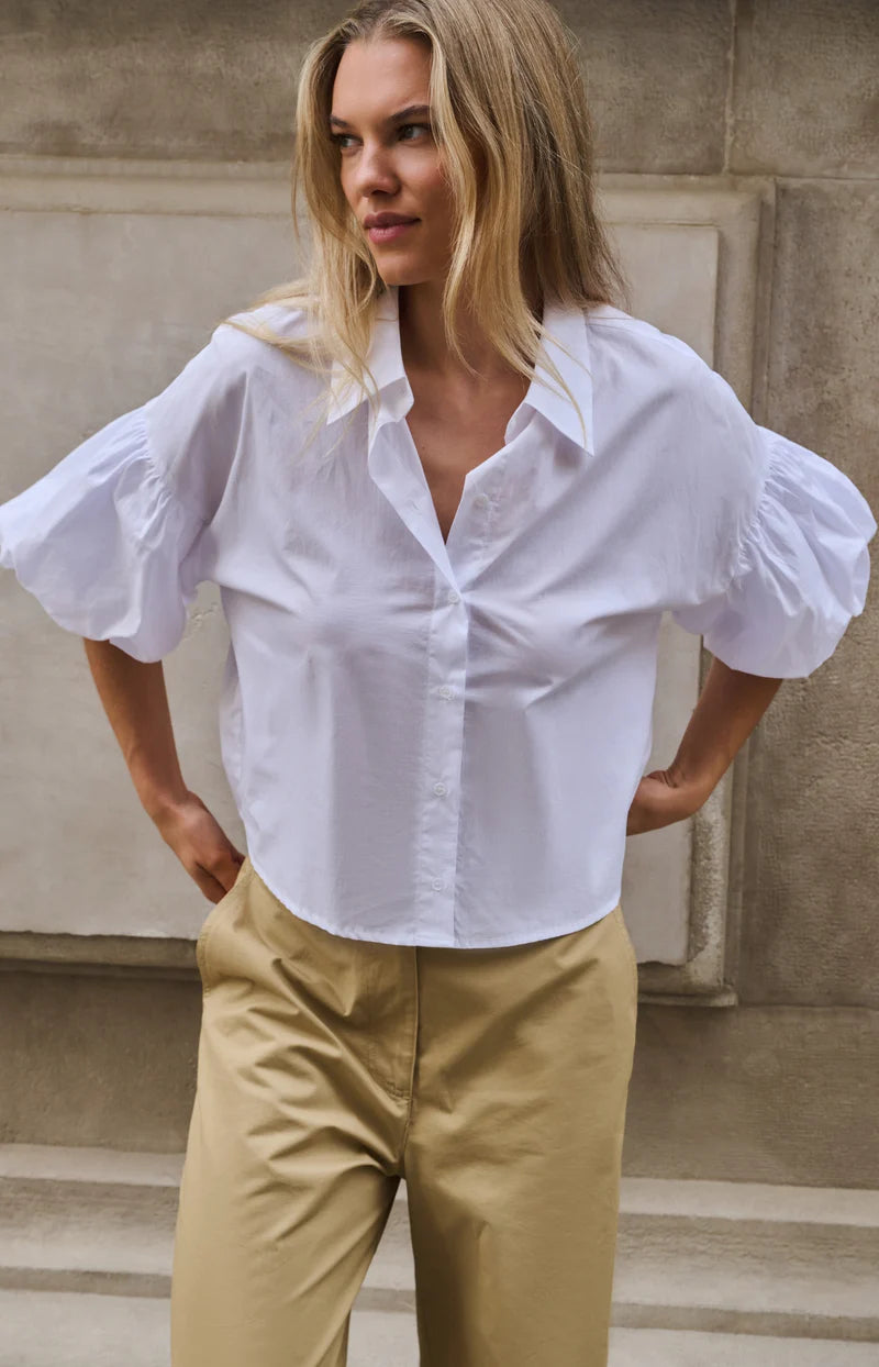 BLOUSE W BALLOON SLEEVES