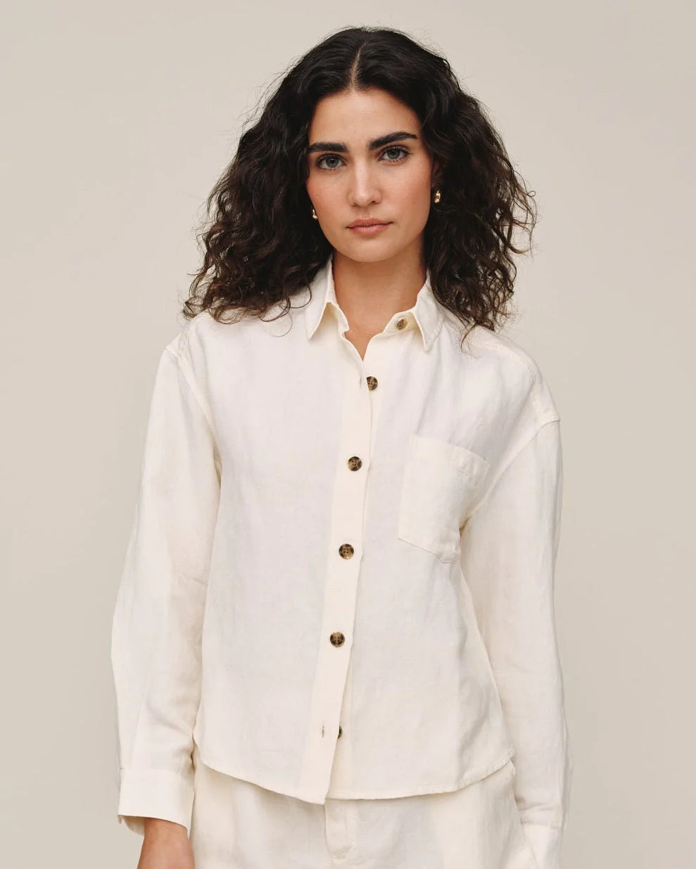 BOXY SHIRT SAND STONE