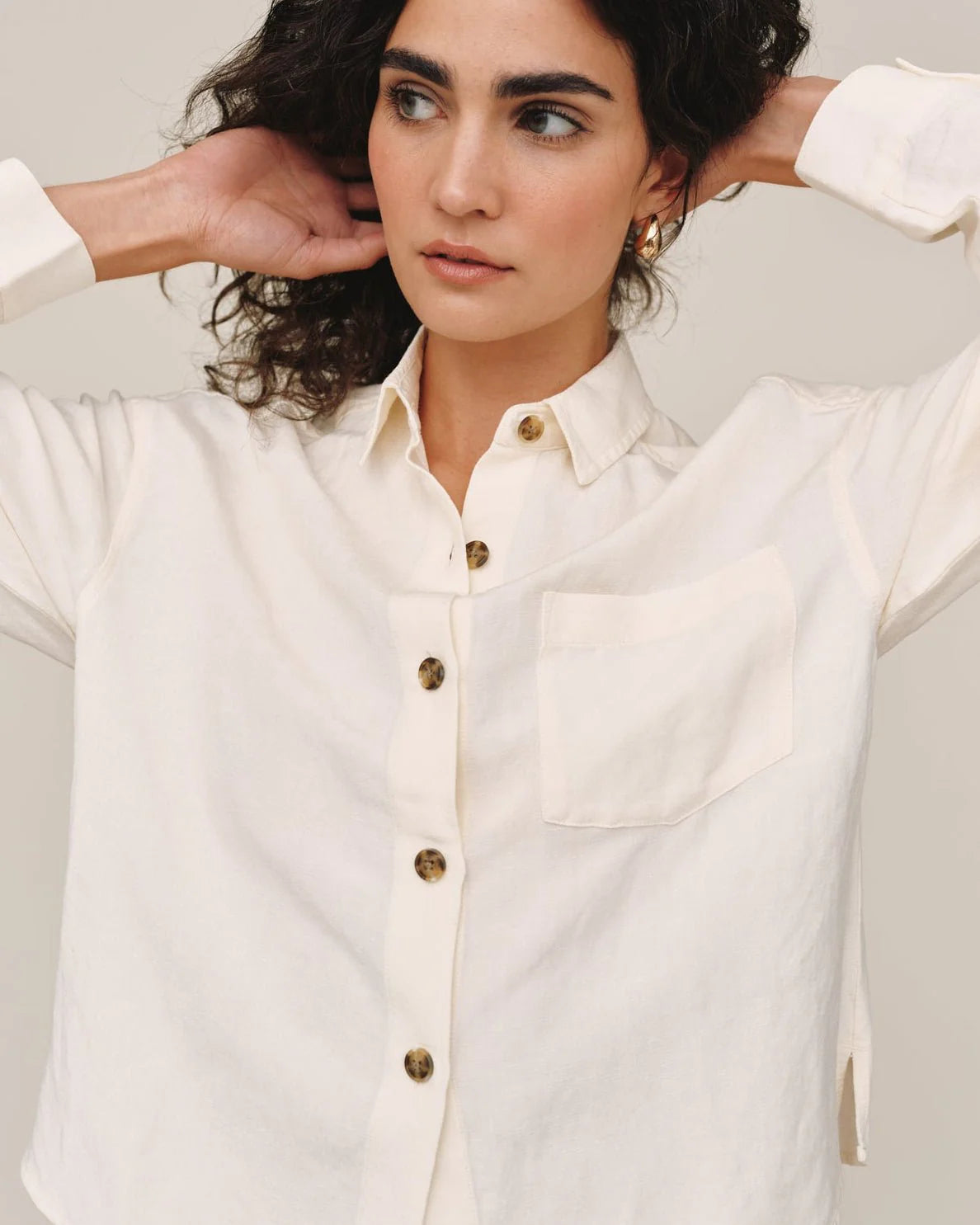 BOXY SHIRT SAND STONE